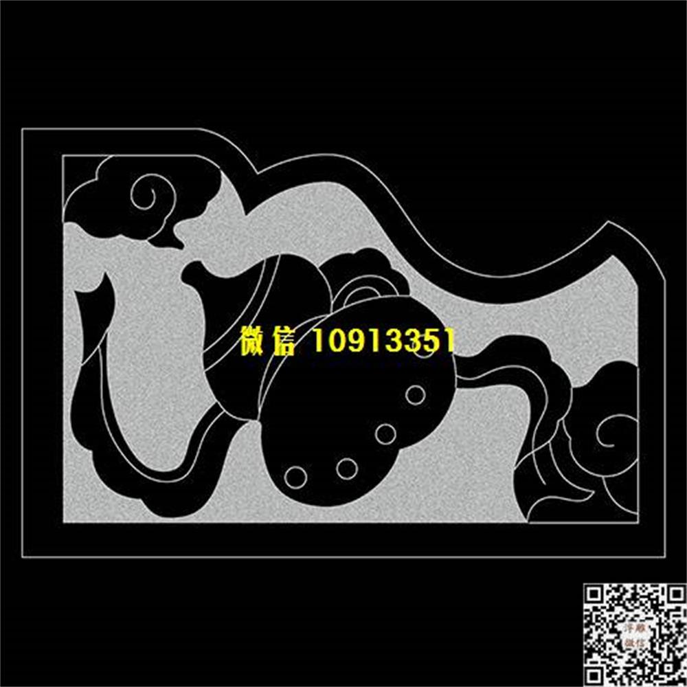 精雕图14a葫芦抱鼓精雕图线雕图线条图单线铣底图_电脑雕刻plt文泰矢量图精雕图浮雕图